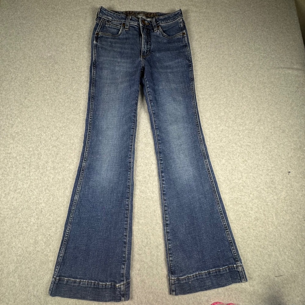 Wrangler Retro Womens Flare Jeans Blue Medium Wash 11MWZPS 26x32 Mid Rise